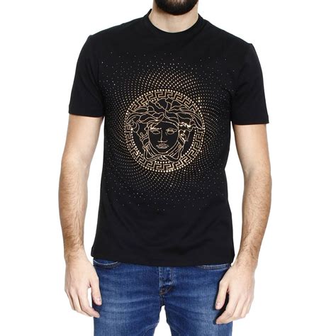 versace collection black crew neck t-shirt|versace t shirt price.